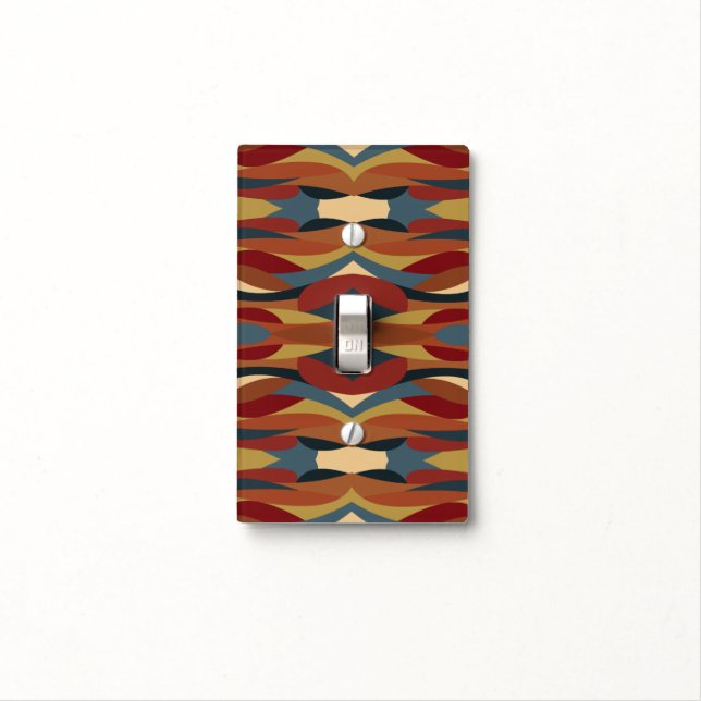 Geometric Opaque Stained Glass Style Abstract  Light Switch Cover (In Situ)