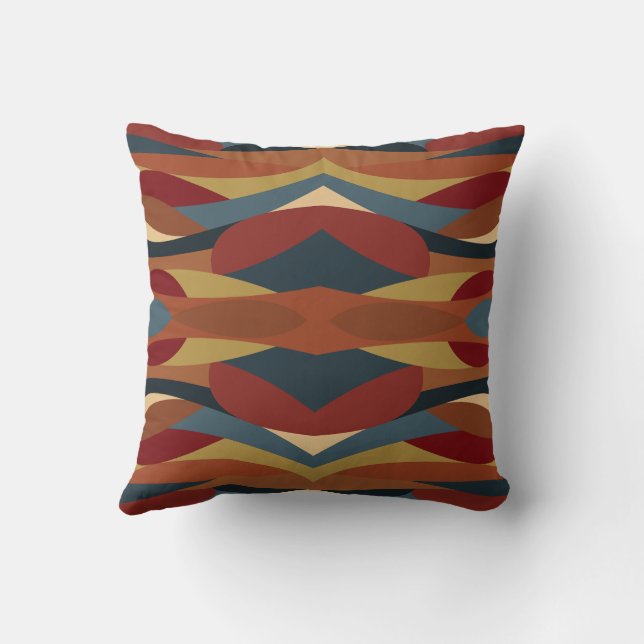 Geometric Opaque Stained Glass Style Abstract  Throw Pillow (Back)