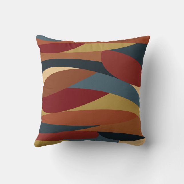 Geometric Opaque Stained Glass Style Abstract  Throw Pillow (Back)