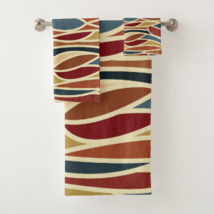 Geometric Opaque Stained Glass Style Design Bath Towel Set