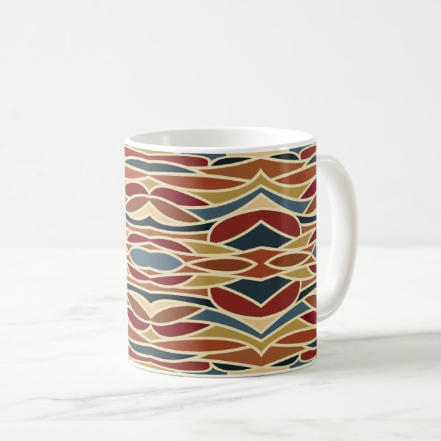 Geometric Opaque Stained Glass Style Design  Coffee Mug (Front Right)