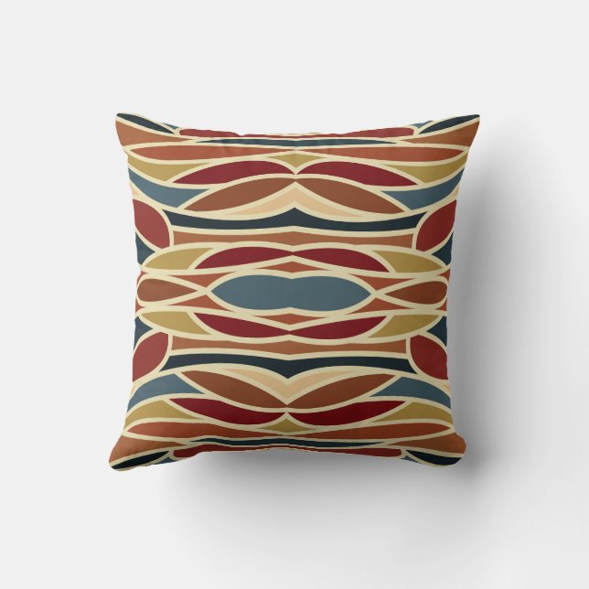 Geometric Opaque Stained Glass Style Design  Throw Pillow (Back)