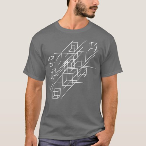 geometric opart squares composition T_Shirt