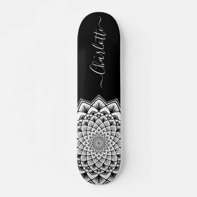 Geometric Optical Illusion Monogram Skateboard (Front)