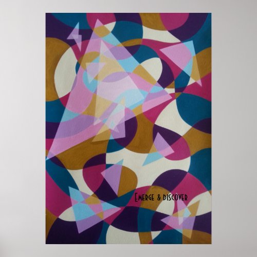 Geometric Optical Illusion Triangles Graphic Art Poster
