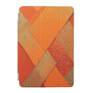 Geometric Orange and Gold Glitter Abstract iPad Mini Cover