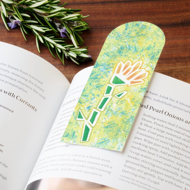 Geometric Orange Flower on Abstract Teal Bookmarks (Book)
