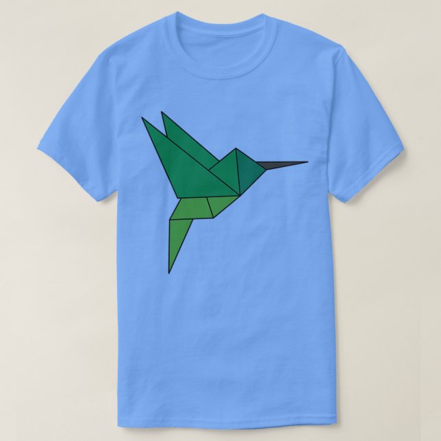 Geometric Origami Hummingbird T-Shirt (Design Front)
