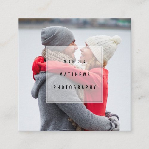 Geometric Overlay Minimal Modern Photographer Square Business Card