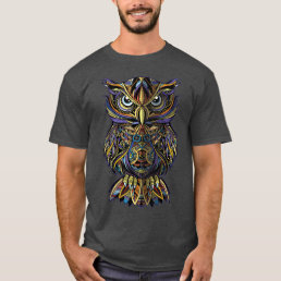 Geometric owl artistic wise angry nocturnal bird T-Shirt