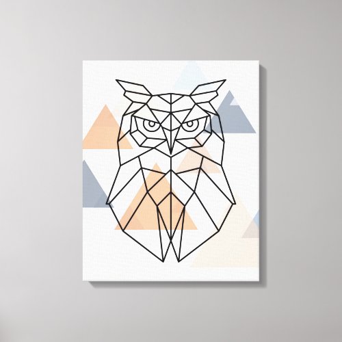 Geometric Owl Design Canvas Print