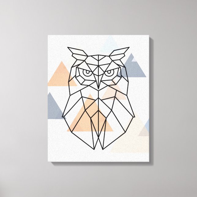Geometric Owl Design Canvas Print (Front)