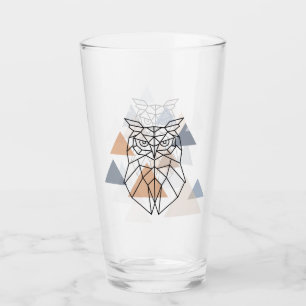 Geometric Owl Design Glass