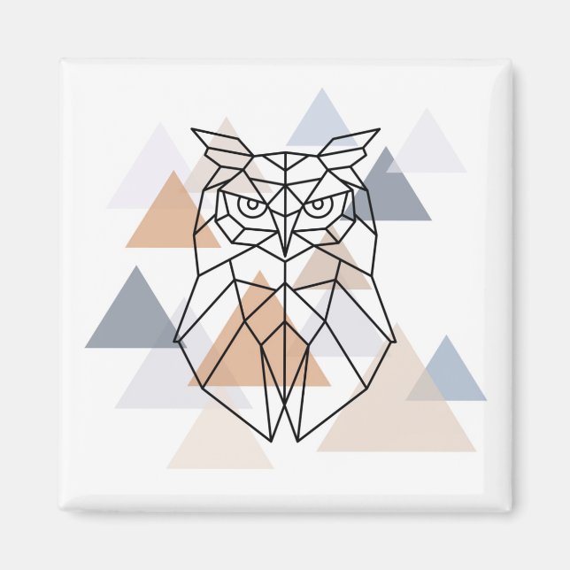 Geometric Owl Design Magnet (Front)
