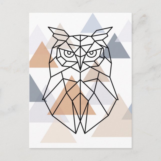 Geometric Owl Design Postcard (Front)