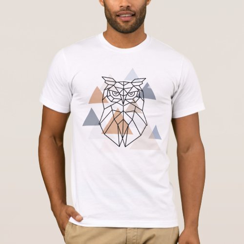 Geometric Owl Design T_Shirt