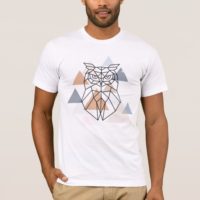 Geometric Owl Design T-Shirt (Front)