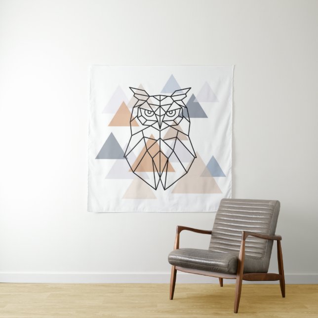 Geometric Owl Design Tapestry (In Situ)