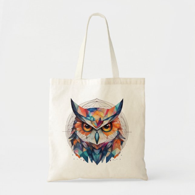 Geometric Owl Tote Bag (Front)