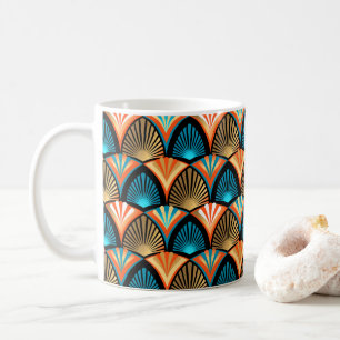 Geometric palm leaves golden pattern in Art Deco Coffee Mug