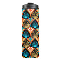 Geometric palm leaves golden pattern in Art Deco