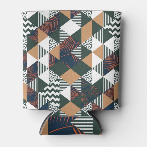 Geometric palm leaves trendy pattern can cooler
