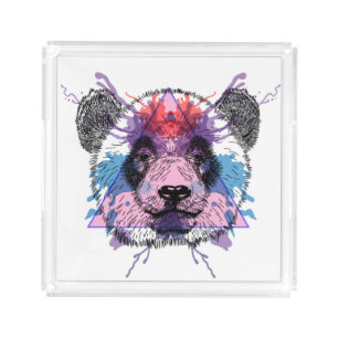 Geometric Panda Bear Acrylic Tray