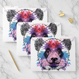 Geometric Panda Bear File Folder