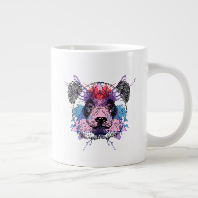 Geometric Panda Bear Giant Coffee Mug (Right)