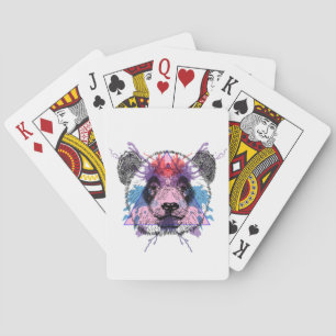 Geometric Panda Bear Poker Cards