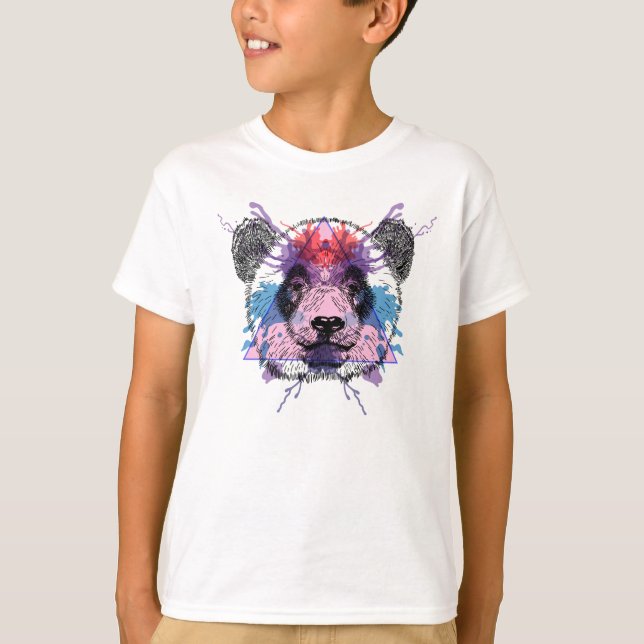 Geometric Panda Bear T-Shirt (Front)