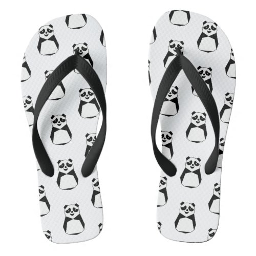 Geometric Panda Flip Flops