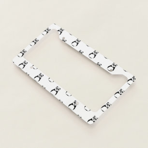 Geometric Panda License Plate Frame