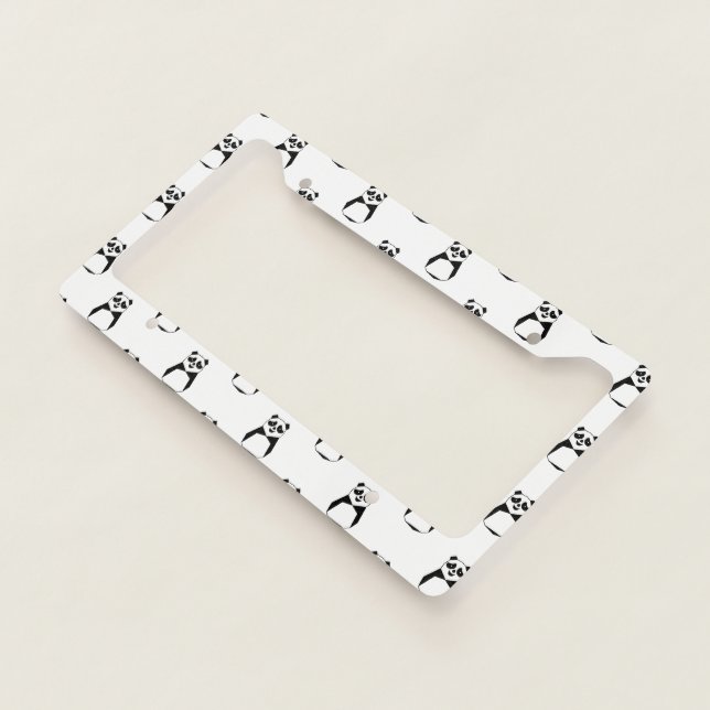 Geometric Panda License Plate Frame (3/4)