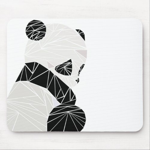 Geometric panda mouse pad