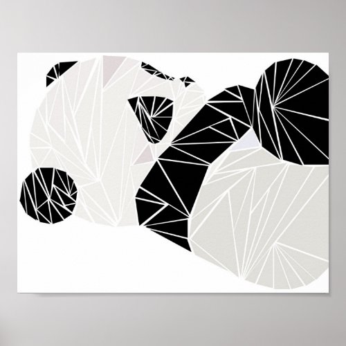 Geometric panda poster