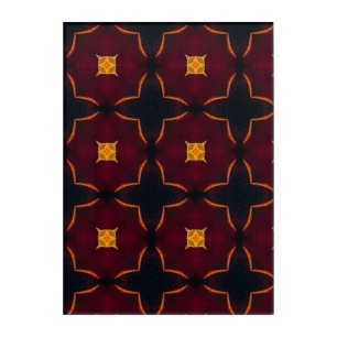 Geometric panel art brown yellow acrylic