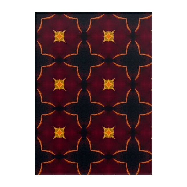 Geometric panel art brown yellow acrylic (Front)