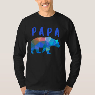 Geometric Papa Bear Minimalist Animal Colorful T-Shirt