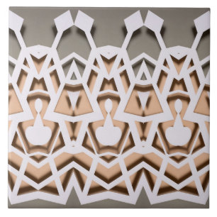 Geometric Paper-Cut Symmetry Pattern Ceramic Tile