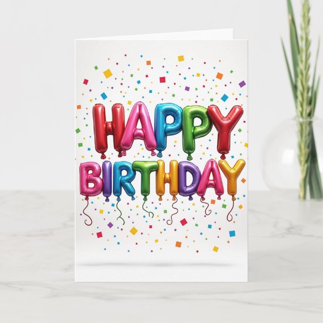 Geometric Party Letters Card (Front)