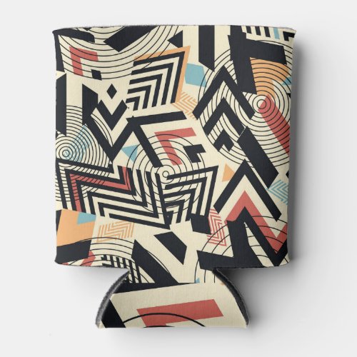 Geometric Past Vintage Pattern Play Can Cooler