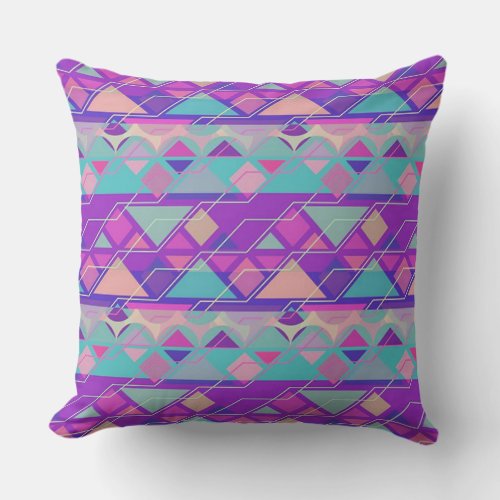 Geometric Pastel Abstract Pattern Throw Pillow