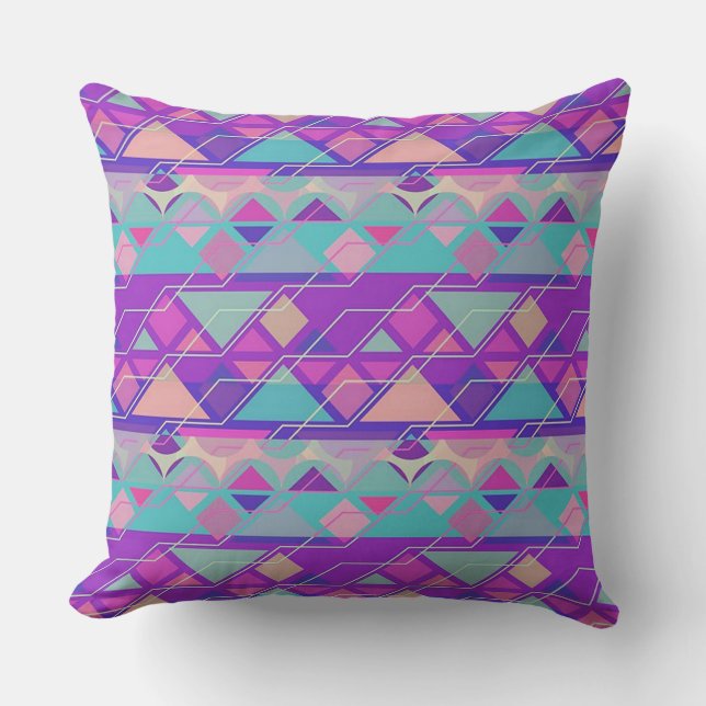 Geometric Pastel Abstract Pattern Throw Pillow (Front)