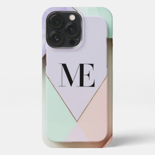 Geometric Pastel Initials Phone Case