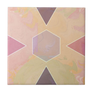Geometric Pastel Marble Peach Ceramic Tile