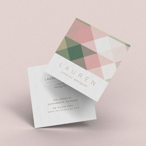 Geometric Pastel Modern Minimalist Business Card