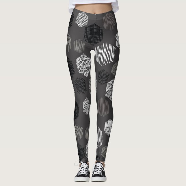 Geometric Pastels: Vintage Textured Pattern. Leggings (Front)