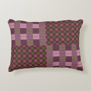 Geometric Patchwork Throw Pillow – Modern Purple C