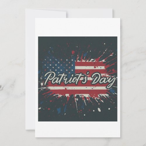 Geometric Patriots Day Holiday Card